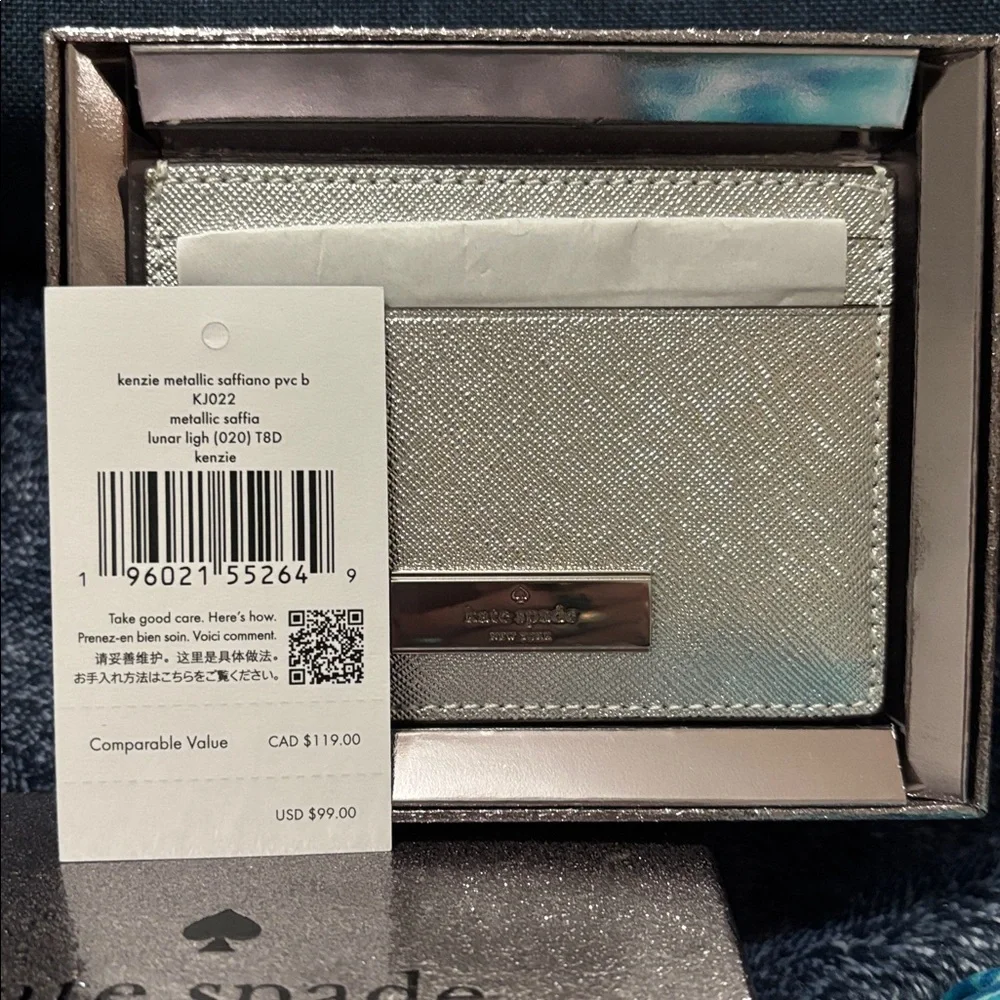 Kate Spade Metallic Silver Card Holder - Picture 2 of 7